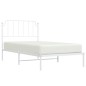 vidaXL Bettgestell mit Kopfteil Metall Weiß 100x190 cm vidaXL Bettgestell mit Kopfteil Metall Weiß 100x190 cm