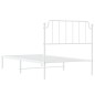 vidaXL Bettgestell mit Kopfteil Metall Weiß 100x190 cm vidaXL Bettgestell mit Kopfteil Metall Weiß 100x190 cm
