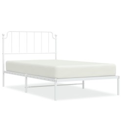 vidaXL Bettgestell mit Kopfteil Metall Weiß 107x203 cm