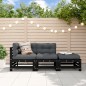 vidaXL 3-tlg. Garten-Lounge-Set Schwarz Massivholz Kiefer vidaXL 3-tlg. Garten-Lounge-Set Schwarz Massivholz Kiefer