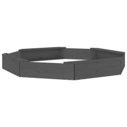 vidaXL Sandkasten mit Sitzen Grau Achteck Massivholz Kiefer