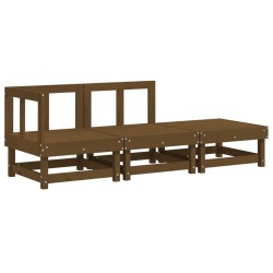 vidaXL 3-tlg. Garten-Lounge-Set Honigbraun Massivholz Kiefer