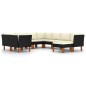9-tlg. Garten-Lounge-Set mit Kissen Poly Rattan Schwarz 9-tlg. Garten-Lounge-Set mit Kissen Poly Rattan Schwarz