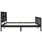 vidaXL Massivholzbett mit Kopfteil Schwarz 180x200 cm vidaXL Massivholzbett mit Kopfteil Schwarz 180x200 cm