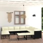 12-tlg. Garten-Lounge-Set mit Kissen Poly Rattan Schwarz 12-tlg. Garten-Lounge-Set mit Kissen Poly Rattan Schwarz