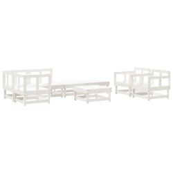 vidaXL 8-tlg. Garten-Lounge-Set Weiß Massivholz Kiefer