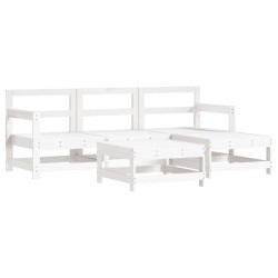 vidaXL 5-tlg. Garten-Lounge-Set Weiß Massivholz Kiefer