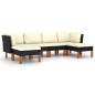 vidaXL 6-tlg. Garten-Lounge-Set mit Kissen Poly Rattan Schwarz vidaXL 6-tlg. Garten-Lounge-Set mit Kissen Poly Rattan Schwarz