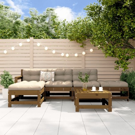 vidaXL 6-tlg. Garten-Lounge-Set Honigbraun Massivholz Kiefer