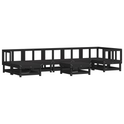vidaXL 8-tlg. Garten-Lounge-Set Schwarz Massivholz Kiefer