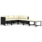 6-tlg. Garten-Lounge-Set mit Kissen Poly Rattan Schwarz 6-tlg. Garten-Lounge-Set mit Kissen Poly Rattan Schwarz