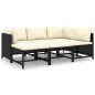 6-tlg. Garten-Lounge-Set mit Kissen Poly Rattan Schwarz 6-tlg. Garten-Lounge-Set mit Kissen Poly Rattan Schwarz