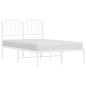 vidaXL Bettgestell mit Kopfteil Metall Weiß 120x190 cm vidaXL Bettgestell mit Kopfteil Metall Weiß 120x190 cm