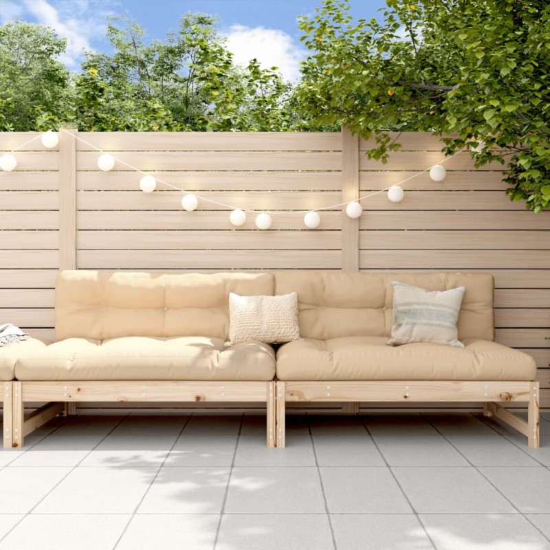 vidaXL Garten-Mittelsofas 2 Stk. 120x80 cm Massivholz Kiefer vidaXL Garten-Mittelsofas 2 Stk. 120x80 cm Massivholz Kiefer