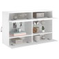 vidaXL TV-Wandschrank mit LED-Leuchten Weiß 98,5x30x60,5 cm vidaXL TV-Wandschrank mit LED-Leuchten Weiß 98,5x30x60,5 cm