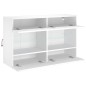 vidaXL TV-Wandschrank mit LED-Leuchten Weiß 98,5x30x60,5 cm vidaXL TV-Wandschrank mit LED-Leuchten Weiß 98,5x30x60,5 cm