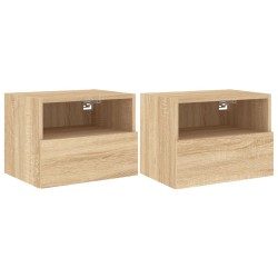 vidaXL TV-Wandschränke 2 Stk. Sonoma-Eiche 40x30x30 cm Holzwerkstoff