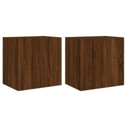 vidaXL TV-Wandschränke 2 Stk. Braun Eiche-Optik 40,5x30x40 cm