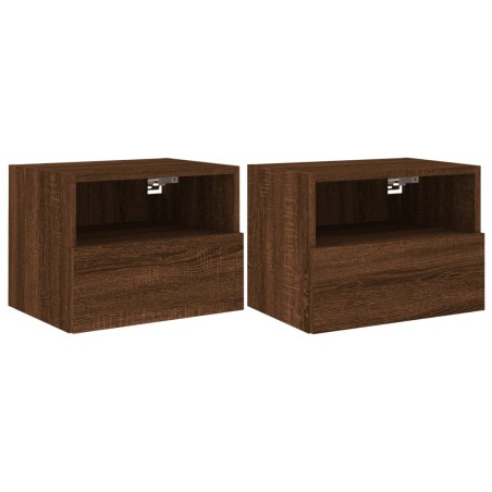 vidaXL TV-Wandschränke 2 Stk. Braun Eiche-Optik 40x30x30 cm