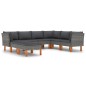 8-tlg. Garten-Lounge-Set mit Kissen Poly Rattan Grau 8-tlg. Garten-Lounge-Set mit Kissen Poly Rattan Grau