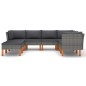 8-tlg. Garten-Lounge-Set mit Kissen Poly Rattan Grau 8-tlg. Garten-Lounge-Set mit Kissen Poly Rattan Grau
