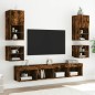vidaXL TV-Wandschränke mit LED-Leuchten 2 Stk. Räuchereiche vidaXL TV-Wandschränke mit LED-Leuchten 2 Stk. Räuchereiche