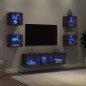 vidaXL 7-tlg. Wohnwand mit LED-Beleuchtung Braun Eichen-Optik vidaXL 7-tlg. Wohnwand mit LED-Beleuchtung Braun Eichen-Optik