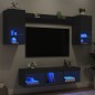 vidaXL 7-tlg. Wohnwand mit LED-Beleuchtung Schwarz Holzwerkstoff vidaXL 7-tlg. Wohnwand mit LED-Beleuchtung Schwarz Holzwerkstoff