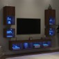 vidaXL 8-tlg. Wohnwand mit LED-Beleuchtung Braun Eichen-Optik vidaXL 8-tlg. Wohnwand mit LED-Beleuchtung Braun Eichen-Optik
