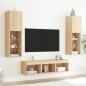 vidaXL 5-tlg. Wohnwand mit LED-Beleuchtung Sonoma-Eiche Holzwerkstoff vidaXL 5-tlg. Wohnwand mit LED-Beleuchtung Sonoma-Eiche Holzwerkstoff