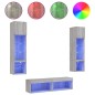vidaXL 6-tlg. Wohnwand mit LED-Beleuchtung Grau Sonoma Holzwerkstoff vidaXL 6-tlg. Wohnwand mit LED-Beleuchtung Grau Sonoma Holzwerkstoff