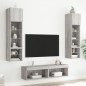 vidaXL 6-tlg. Wohnwand mit LED-Beleuchtung Grau Sonoma Holzwerkstoff vidaXL 6-tlg. Wohnwand mit LED-Beleuchtung Grau Sonoma Holzwerkstoff