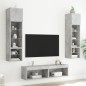 vidaXL 6-tlg. Wohnwand mit LED-Beleuchtung Betongrau Holzwerkstoff vidaXL 6-tlg. Wohnwand mit LED-Beleuchtung Betongrau Holzwerkstoff