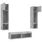 vidaXL 6-tlg. Wohnwand mit LED-Beleuchtung Betongrau Holzwerkstoff vidaXL 6-tlg. Wohnwand mit LED-Beleuchtung Betongrau Holzwerkstoff
