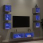 vidaXL 8-tlg. Wohnwand mit LED-Beleuchtung Grau Sonoma Holzwerkstoff vidaXL 8-tlg. Wohnwand mit LED-Beleuchtung Grau Sonoma Holzwerkstoff