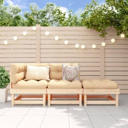 vidaXL 3-tlg. Garten-Lounge-Set Massivholz Kiefer