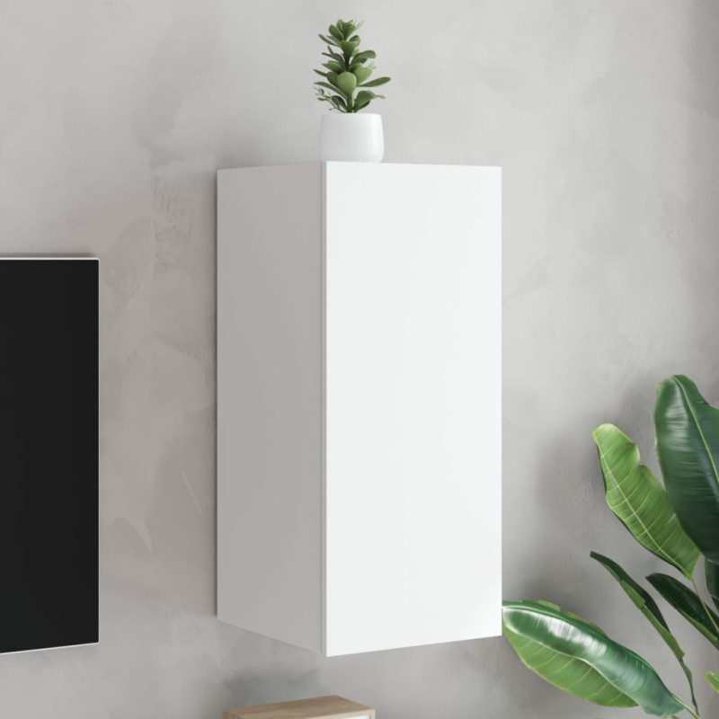 vidaXL TV-Wandschrank mit LED-Leuchten Weiß 30,5x35x70 cm vidaXL TV-Wandschrank mit LED-Leuchten Weiß 30,5x35x70 cm