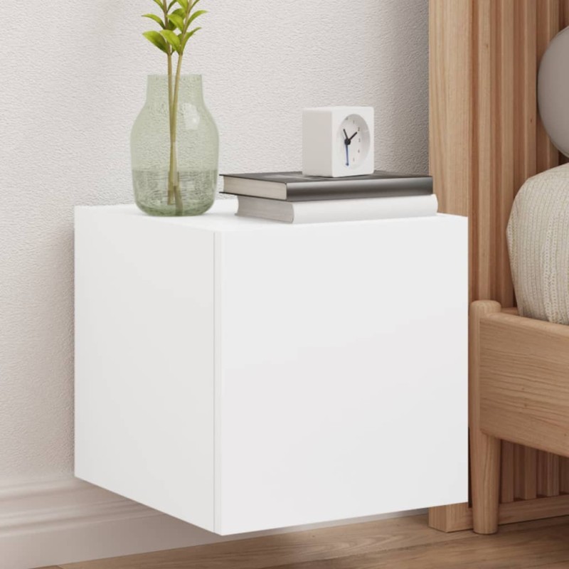 vidaXL TV-Wandschrank mit LED-Leuchten Weiß 30,5x35x30 cm vidaXL TV-Wandschrank mit LED-Leuchten Weiß 30,5x35x30 cm