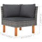6-tlg. Garten-Lounge-Set mit Kissen Poly Rattan Grau 6-tlg. Garten-Lounge-Set mit Kissen Poly Rattan Grau