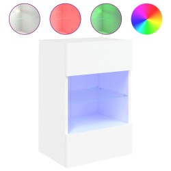 vidaXL TV-Wandschrank mit LED-Leuchten Weiß 40x30x60,5 cm