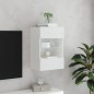 vidaXL TV-Wandschrank mit LED-Leuchten Weiß 40x30x60,5 cm vidaXL TV-Wandschrank mit LED-Leuchten Weiß 40x30x60,5 cm