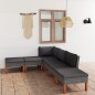 vidaXL 6-tlg. Garten-Lounge-Set mit Kissen Poly Rattan Grau vidaXL 6-tlg. Garten-Lounge-Set mit Kissen Poly Rattan Grau