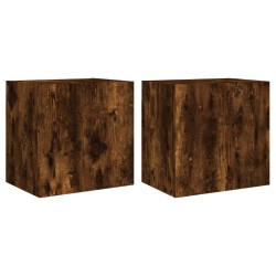 vidaXL TV-Wandschränke 2 Stk. Räuchereiche 40,5x30x40 cm Holzwerkstoff