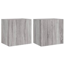 vidaXL TV-Wandschränke 2 Stk. Grau Sonoma 40,5x30x40 cmm Holzwerkstoff