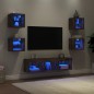 vidaXL 7-tlg. Wohnwand mit LED-Beleuchtung Räuchereiche Holzwerkstoff vidaXL 7-tlg. Wohnwand mit LED-Beleuchtung Räuchereiche Holzwerkstoff