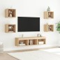 vidaXL 7-tlg. Wohnwand mit LED-Beleuchtung Sonoma-Eiche Holzwerkstoff vidaXL 7-tlg. Wohnwand mit LED-Beleuchtung Sonoma-Eiche Holzwerkstoff