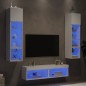 vidaXL 6-tlg. Wohnwand mit LED-Beleuchtung Weiß Holzwerkstoff vidaXL 6-tlg. Wohnwand mit LED-Beleuchtung Weiß Holzwerkstoff