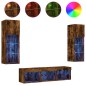 vidaXL 5-tlg. Wohnwand mit LED-Beleuchtung Räuchereiche Holzwerkstoff vidaXL 5-tlg. Wohnwand mit LED-Beleuchtung Räuchereiche Holzwerkstoff