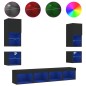 vidaXL 8-tlg. Wohnwand mit LED-Beleuchtung Schwarz Holzwerkstoff vidaXL 8-tlg. Wohnwand mit LED-Beleuchtung Schwarz Holzwerkstoff
