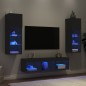 vidaXL 5-tlg. Wohnwand mit LED-Beleuchtung Schwarz Holzwerkstoff vidaXL 5-tlg. Wohnwand mit LED-Beleuchtung Schwarz Holzwerkstoff